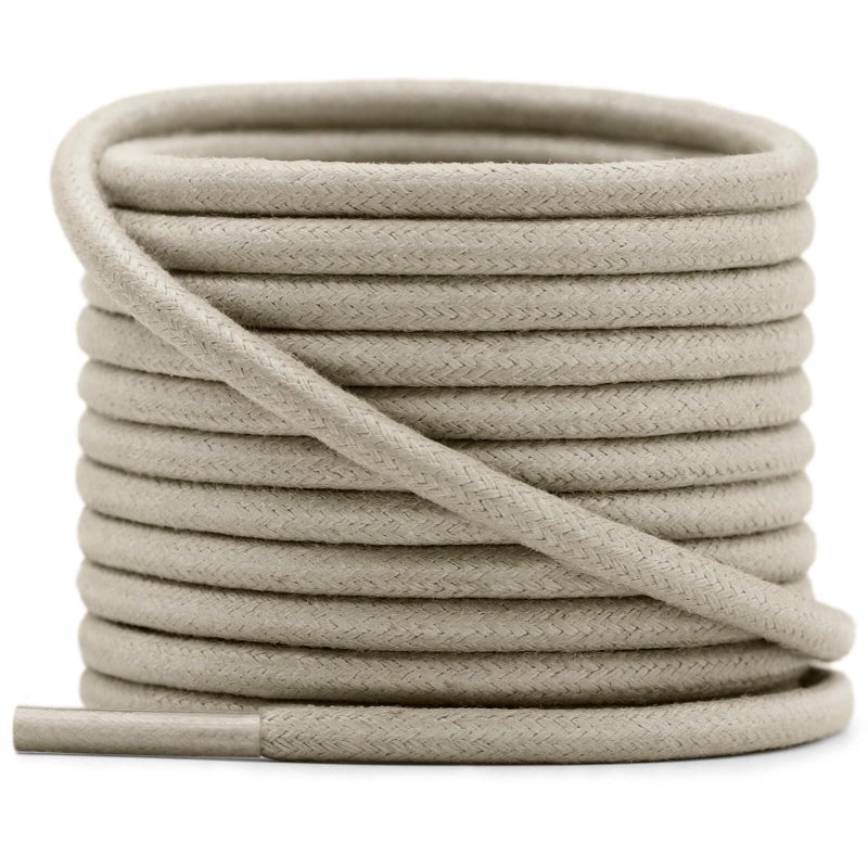 YFINE Waxed Round Shoe Laces: 2 Pairs 24 Inch Khaki Wax Oxford Shoelaces for Dress Shoes Boots - Image 1
